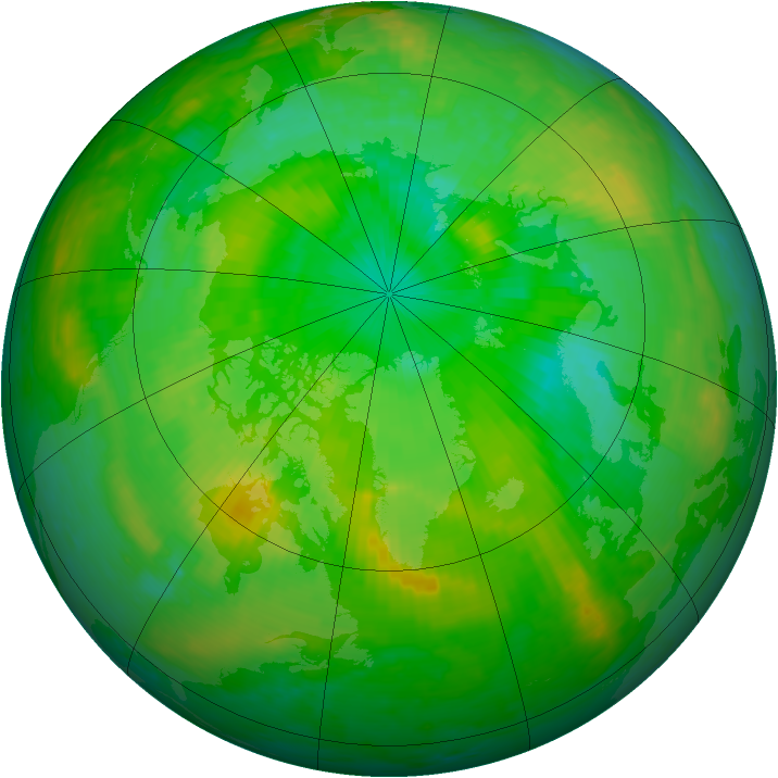 Arctic ozone map for 14 July 2003